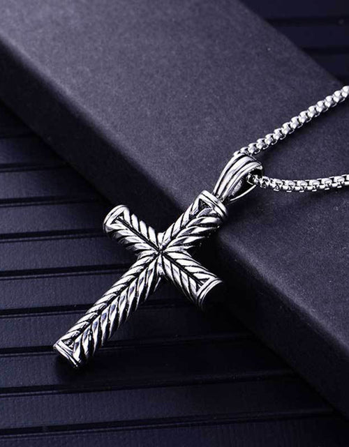 Load image into Gallery viewer, Vintage Cross Pendant Stainless Steel Necklace #ns23 _mkpt by Js House

