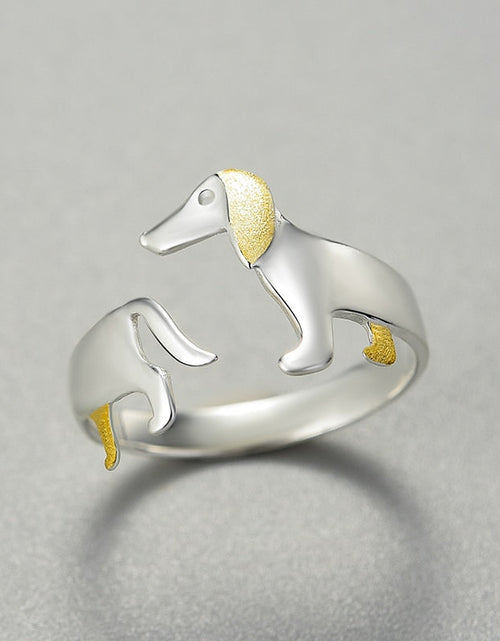 Load image into Gallery viewer, Dach Everywhere™ Cute Dachshund Sterling Silver Ring by Dach Everywhere
