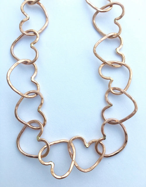 Load image into Gallery viewer, Linked Heart Chakra Necklace by Jennifer Cervelli Jewelry

