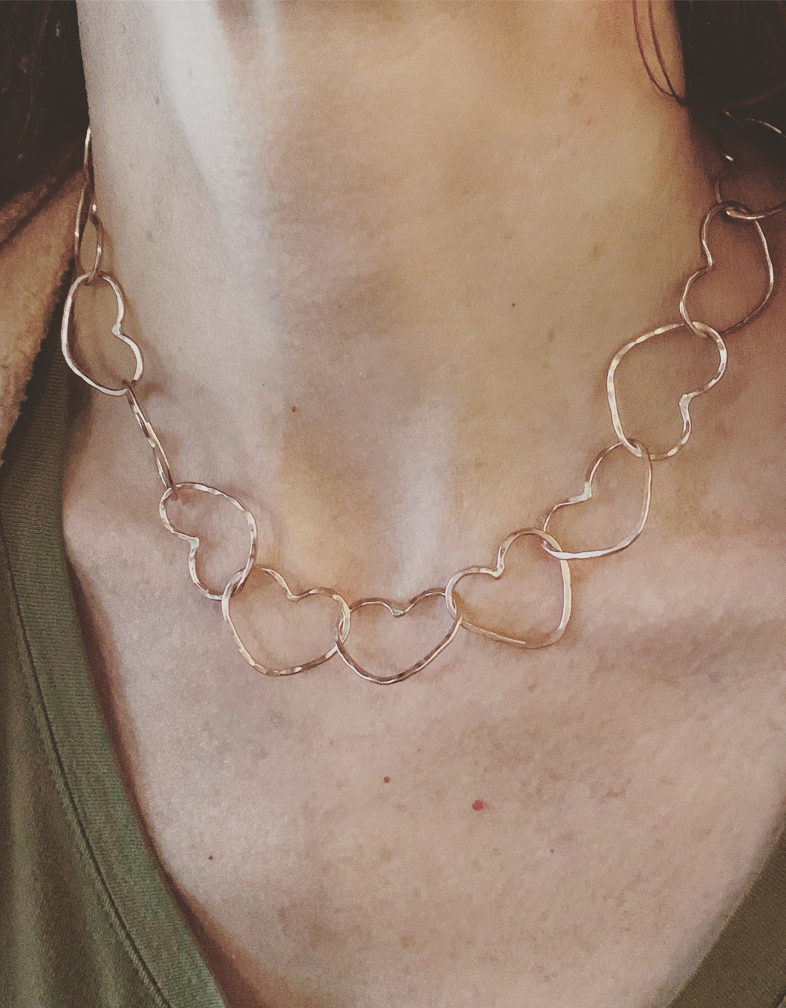 Linked Heart Chakra Necklace by Jennifer Cervelli Jewelry