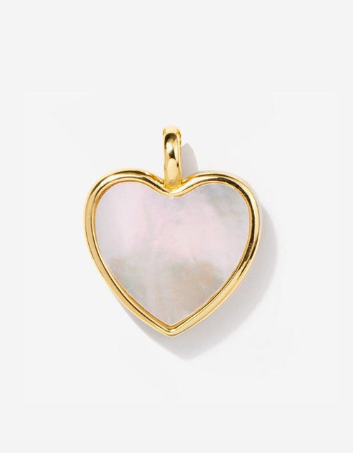 Load image into Gallery viewer, MOP Heart Necklace Charm by Little Sky Stone
