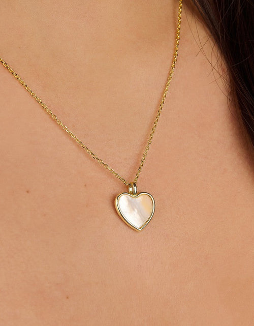 Load image into Gallery viewer, MOP Heart Necklace Charm by Little Sky Stone
