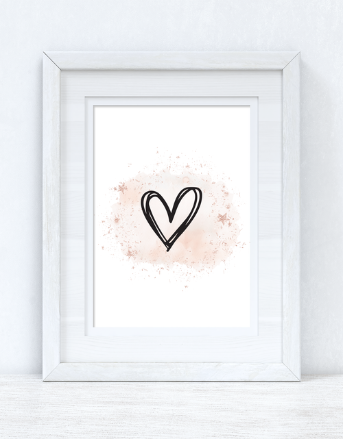 Load image into Gallery viewer, Heart On Rose Gold Simple Home Bedroom Wall Decor Print by WinsterCreations™ Official Store
