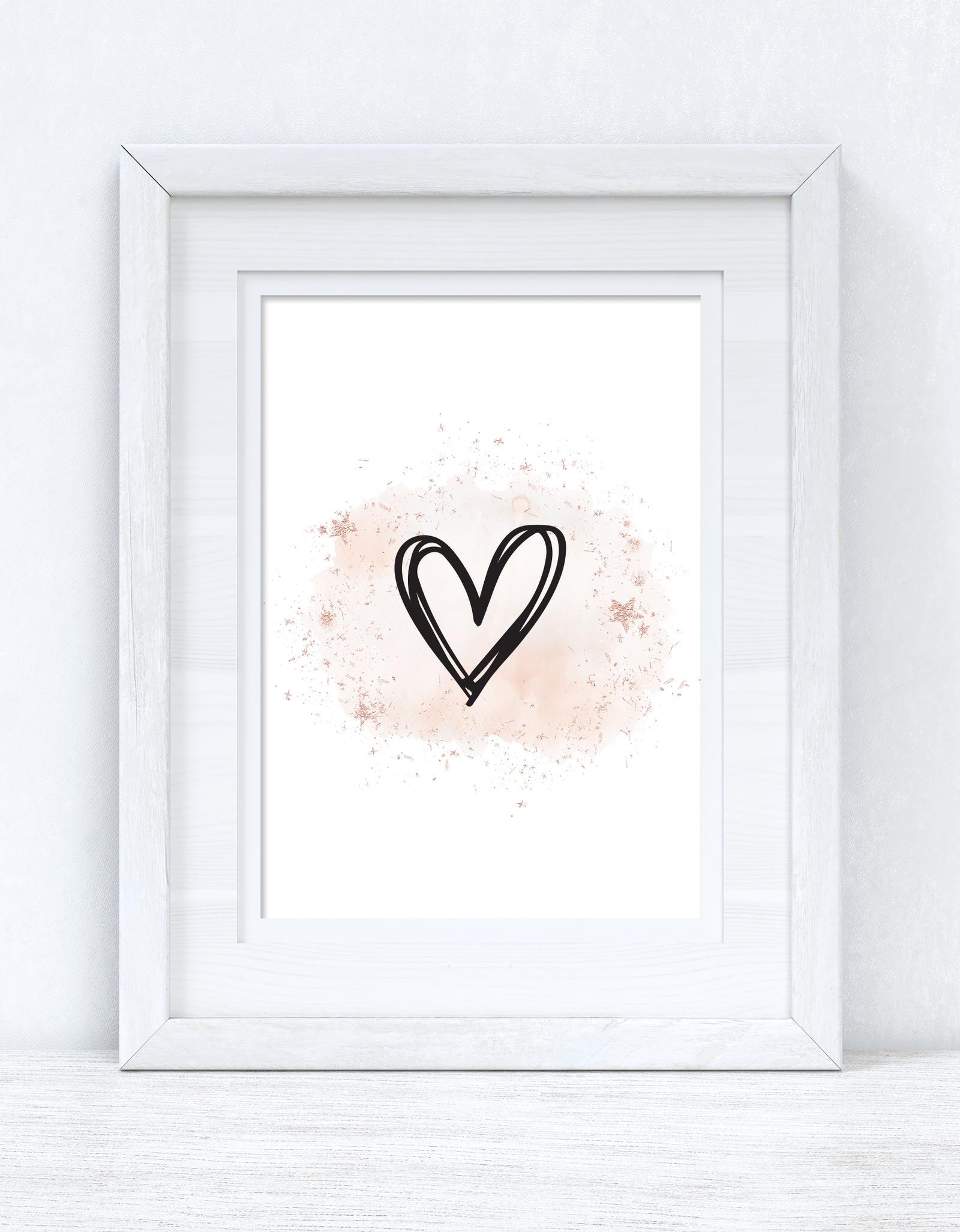 Heart On Rose Gold Simple Home Bedroom Wall Decor Print by WinsterCreations™ Official Store