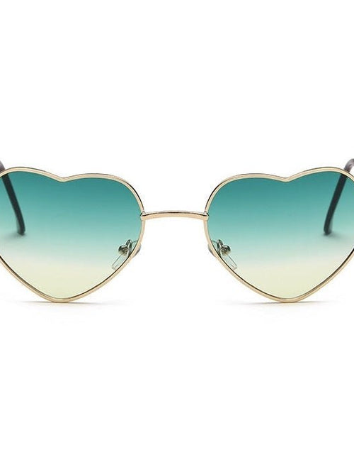 Load image into Gallery viewer, Heart Shaped Ombré Sunglasses in Pink or Green by The Bullish Store
