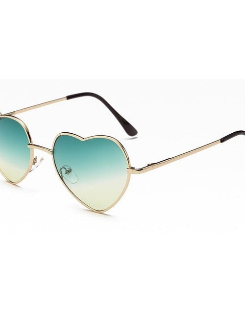 Load image into Gallery viewer, Heart Shaped Ombré Sunglasses in Pink or Green by The Bullish Store
