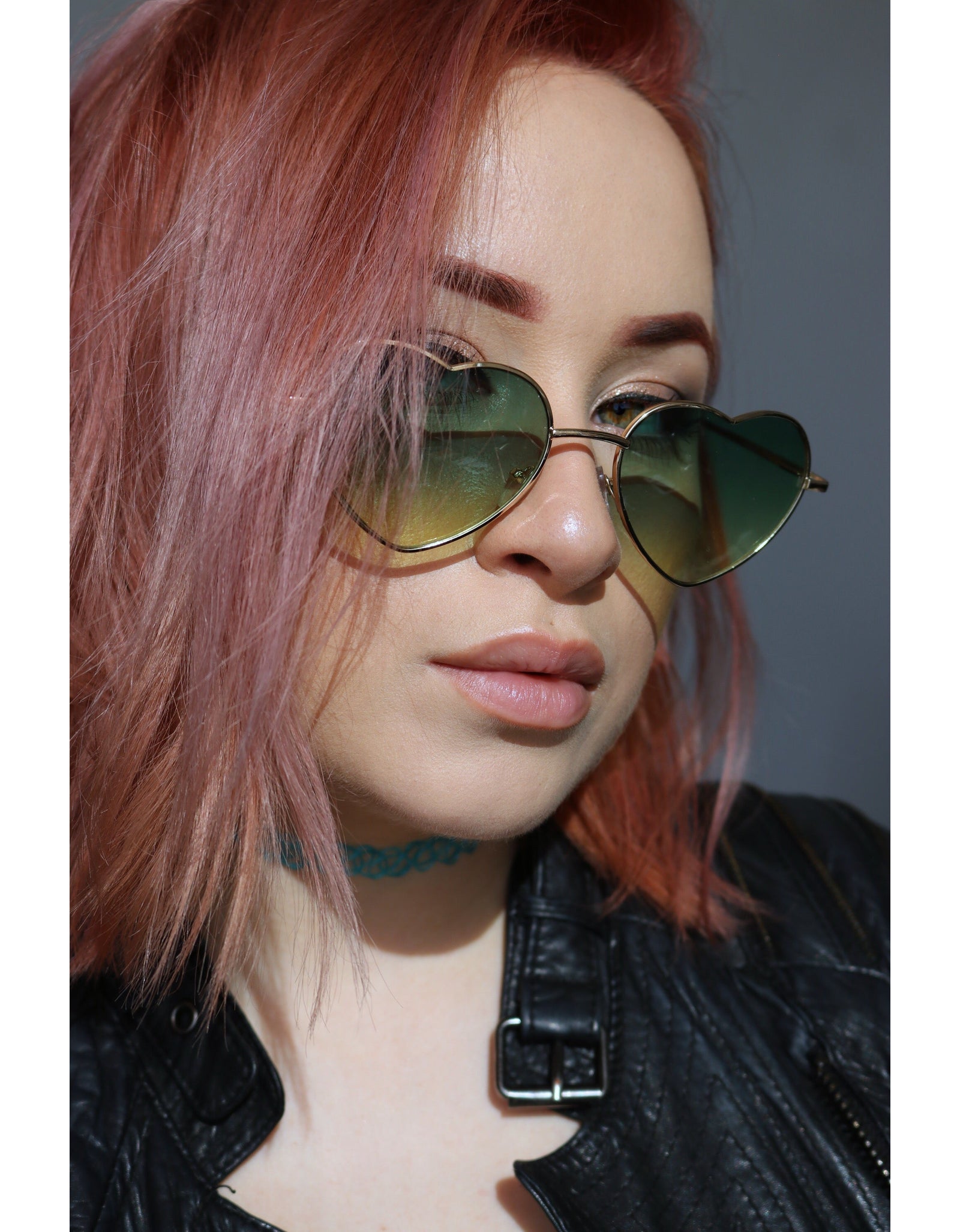 Heart Shaped Ombré Sunglasses in Pink or Green by The Bullish Store