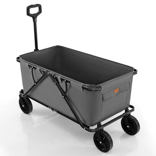 Load image into Gallery viewer, Collapsible Folding Wagon Cart with Adjustable Handlebar-Gray
