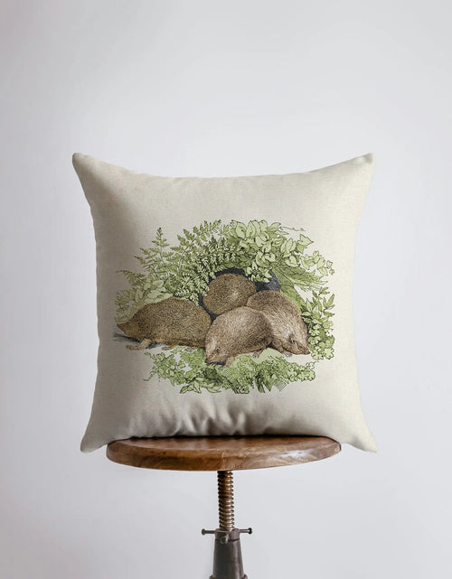 Load image into Gallery viewer, Hedgehogs | Pillow Cover | Throw Pillow | Hedgehog Pillow | Animals | Wild Animals | Sofa Pillows | Couch Pillows | Room Decor | Sofa Pillow by UniikPillows
