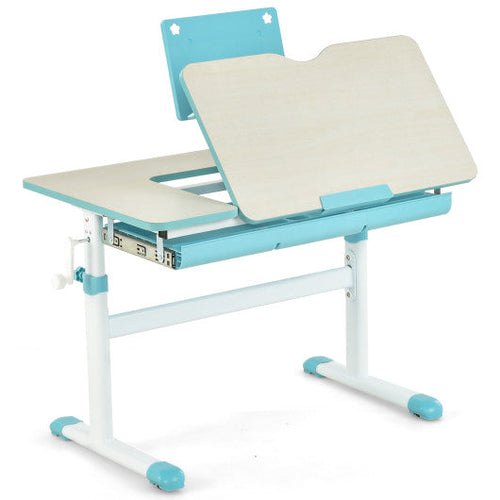 Load image into Gallery viewer, Height-Adjustable Kids Desk with Tilt Desktop and Book Stand-Blue
