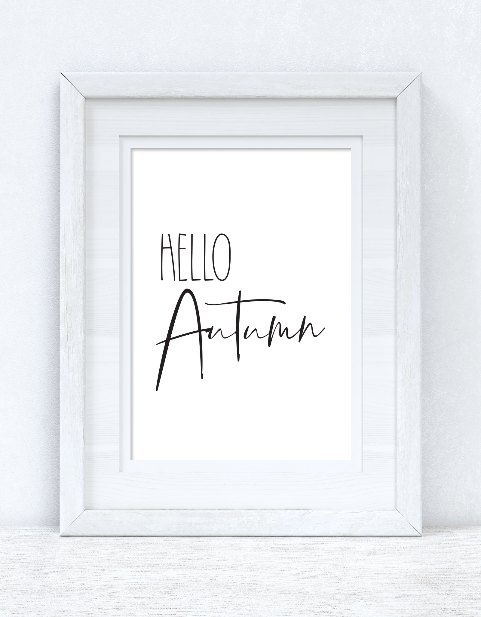 Hello Autumn Plain Font New Autumn 2021 Seasonal Wall Home Decor Print by WinsterCreations™ Official Store