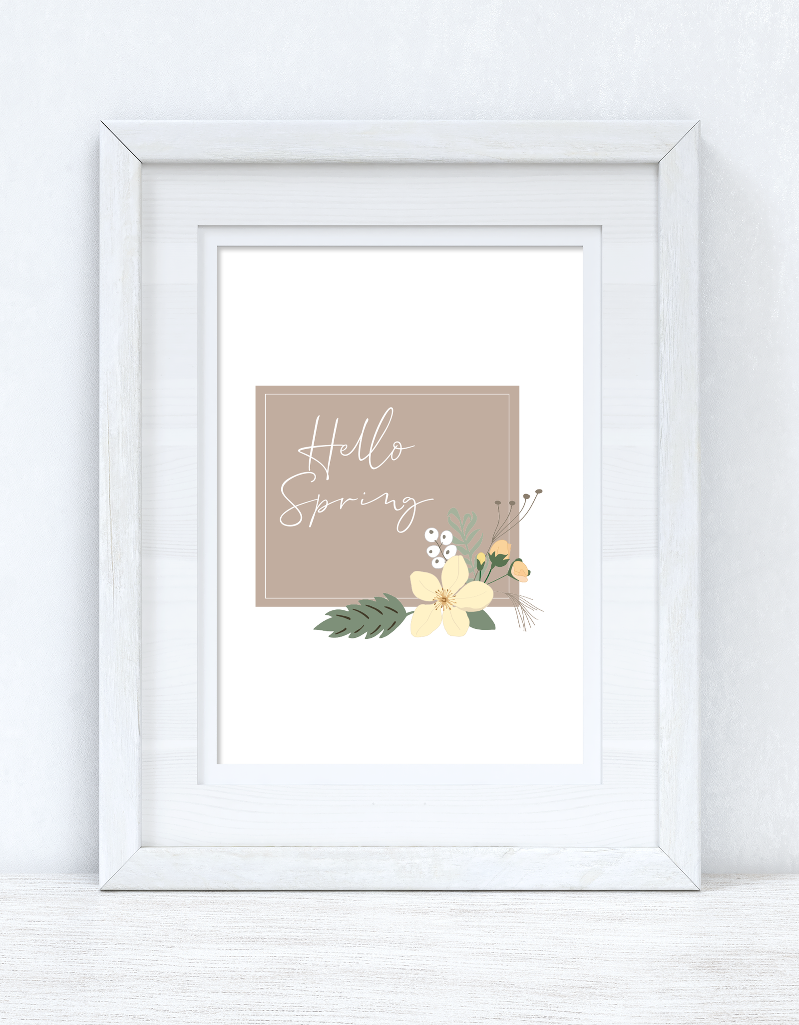Hello Spring Floral Nude Spring Seasonal Wall Home Decor Print by WinsterCreations™ Official Store