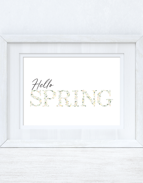 Load image into Gallery viewer, Hello Spring Landscape Floral Letters Spring Seasonal Wall Home Decor Print by WinsterCreations™ Official Store
