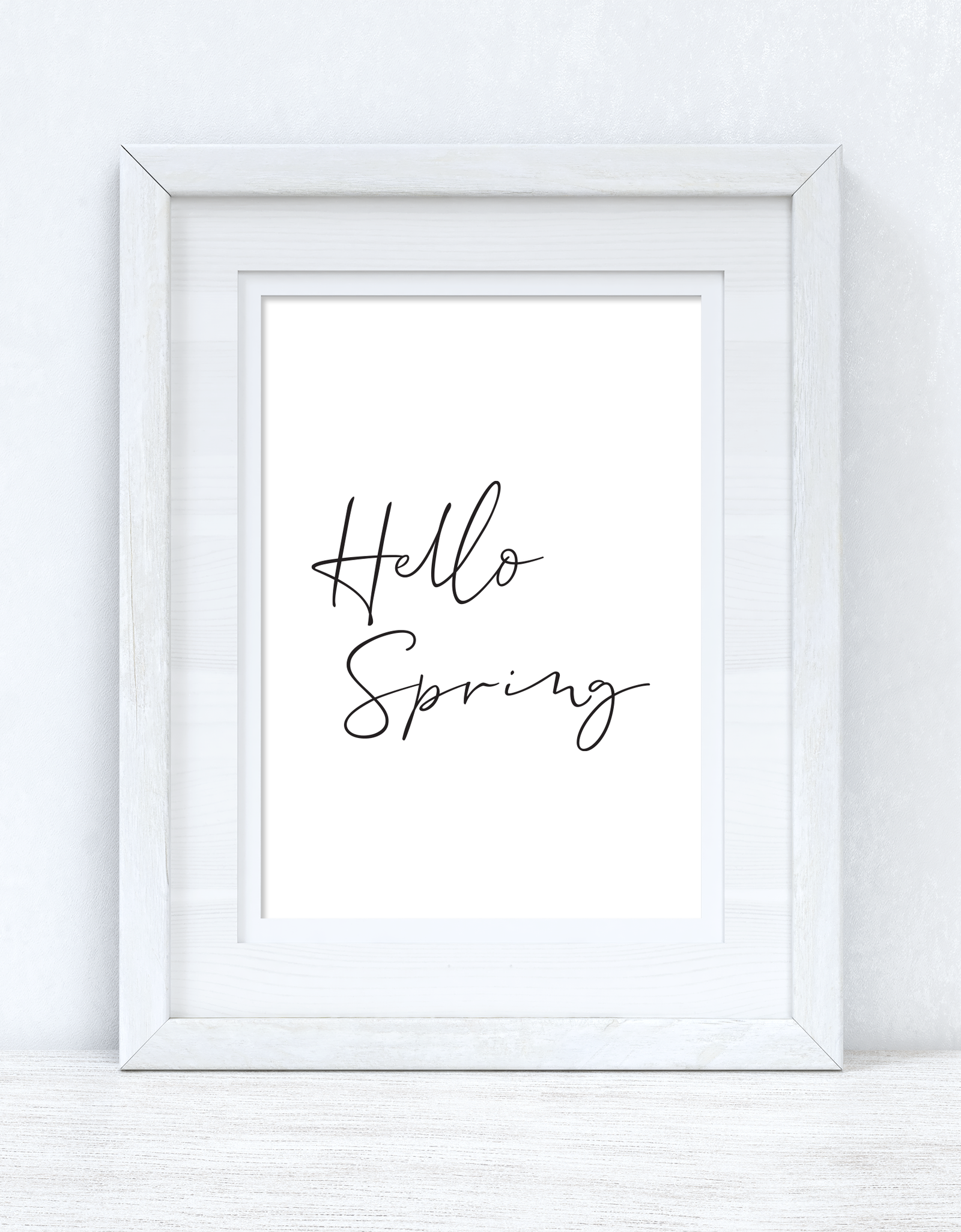 Hello Spring Script Spring Seasonal Wall Home Decor Print by WinsterCreations™ Official Store