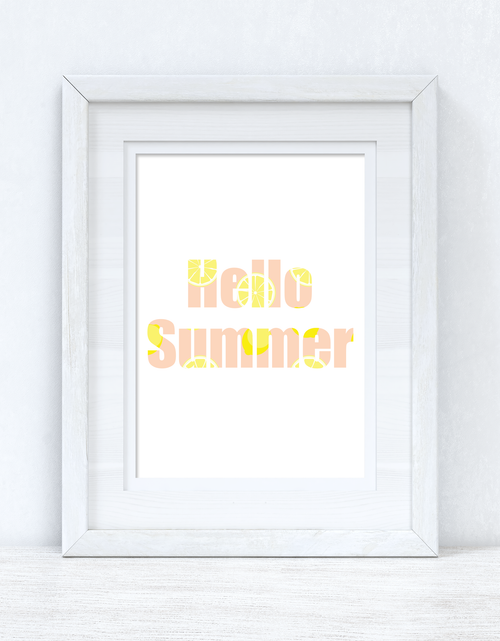 Load image into Gallery viewer, Hello Summer Lemons Summer Seasonal Wall Home Decor Print by WinsterCreations™ Official Store

