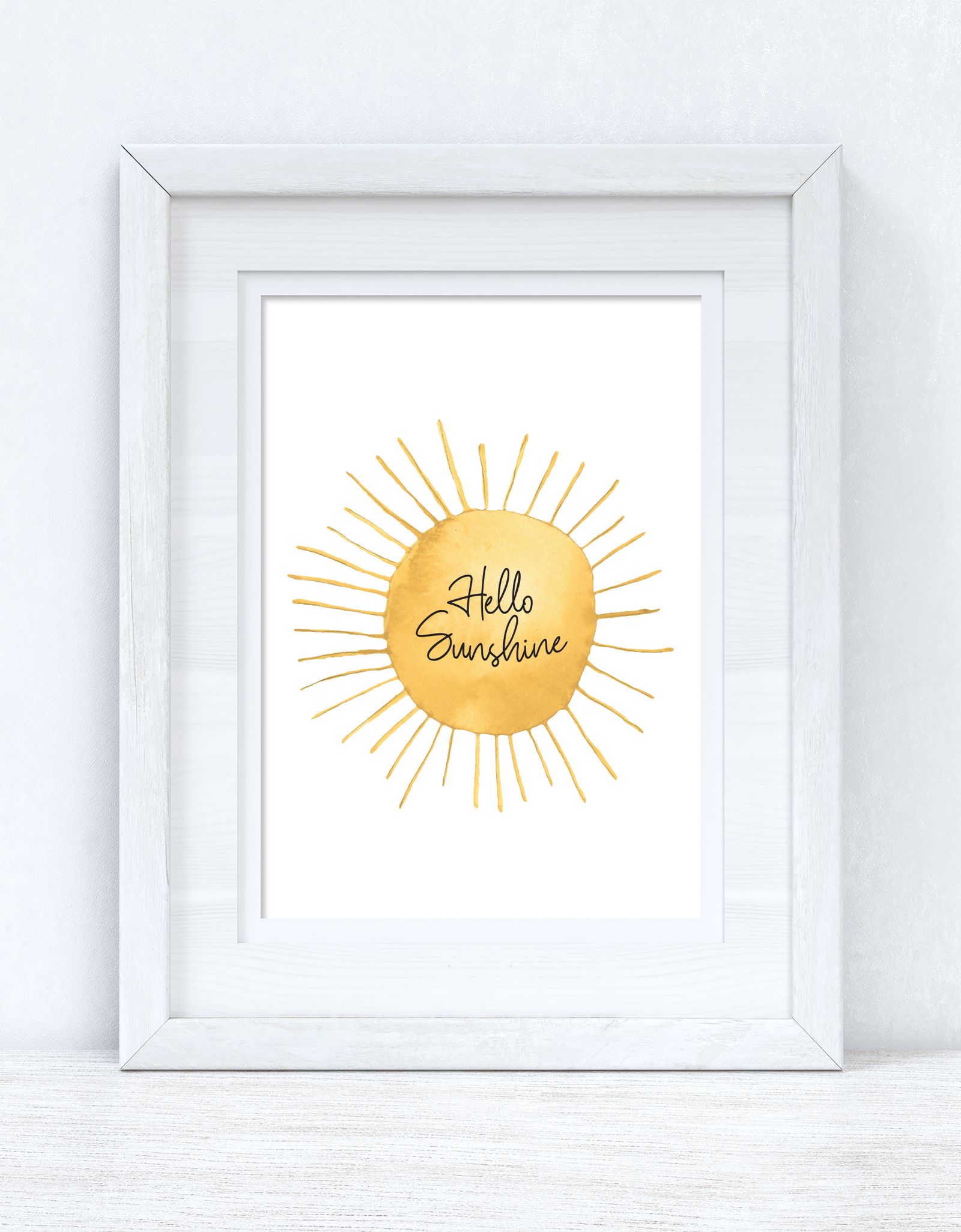 Hello Sunshine Sun Summer Seasonal Wall Home Decor Print by WinsterCreations™ Official Store