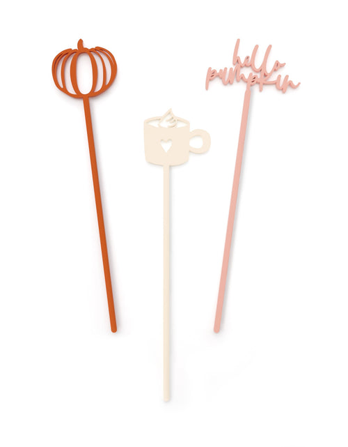 Load image into Gallery viewer, Hello Pumpkin Drink Stirrers by The Cotton &amp; Canvas Co.
