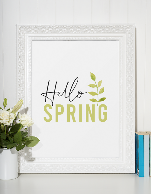 Load image into Gallery viewer, Hello Spring Green Foliage 2022 Spring Seasonal Wall Home Decor Print by WinsterCreations™ Official Store
