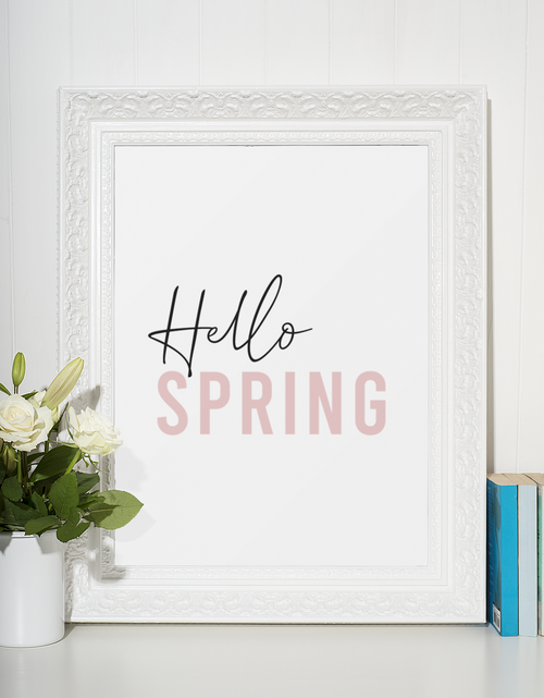 Load image into Gallery viewer, Hello Spring Pink 2022 Spring Seasonal Wall Home Decor Print by WinsterCreations™ Official Store
