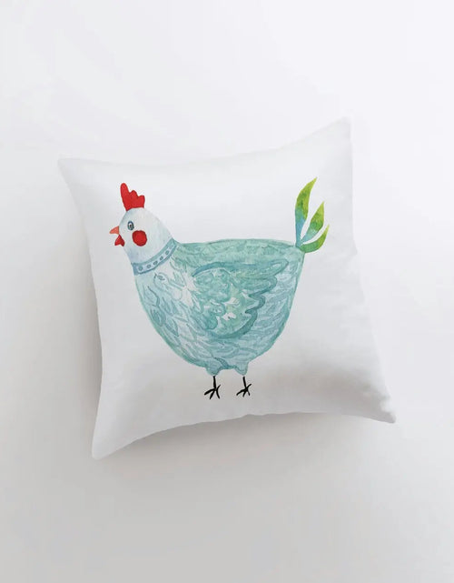 Load image into Gallery viewer, Hen | Turquoise | Modern Farmhouse | Throw Pillow | Farm Decorating | Turquoise Accent Pillows | Country Decor | Gift for her | Decor Pillow by UniikPillows
