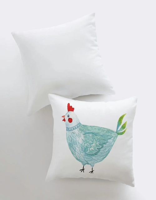 Load image into Gallery viewer, Hen | Turquoise | Modern Farmhouse | Throw Pillow | Farm Decorating | Turquoise Accent Pillows | Country Decor | Gift for her | Decor Pillow by UniikPillows
