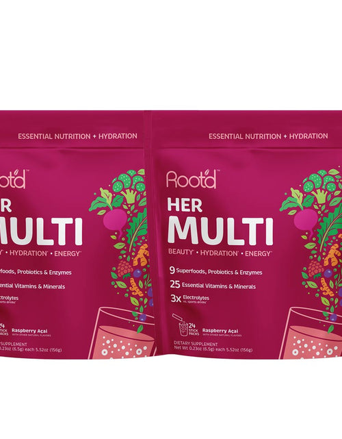 Load image into Gallery viewer, Her MULTI -Essential Vitamins &amp; Minerals + Electrolytes for Women by Root'd
