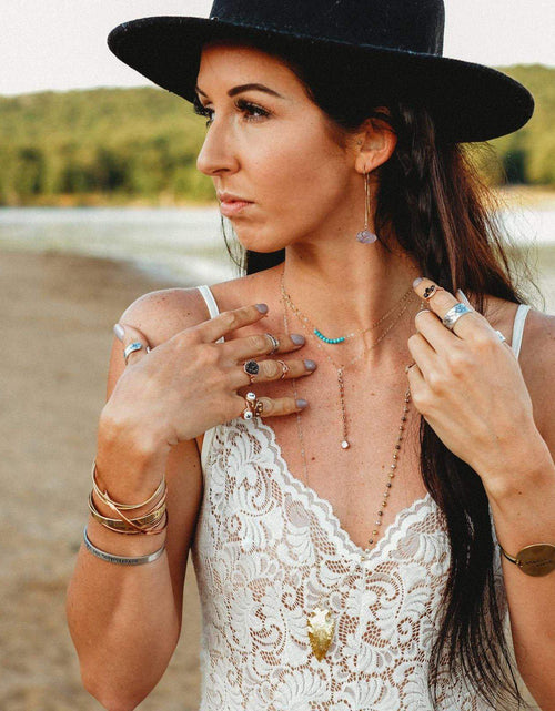Load image into Gallery viewer, Herkimer Diamond Trio Wire Wrapped Ring by Salt and Sparkle

