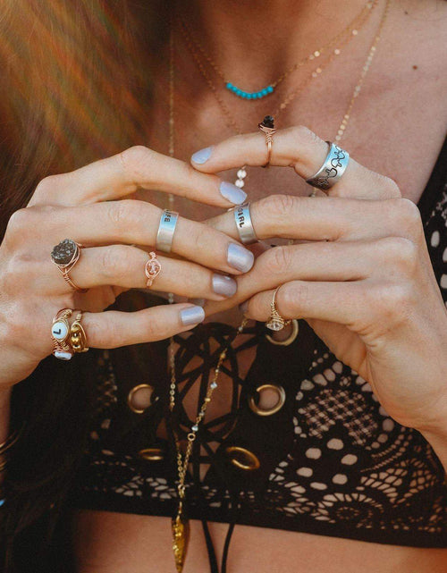 Load image into Gallery viewer, Herkimer Diamond Wire Wrapped Stacking Ring by Salt and Sparkle
