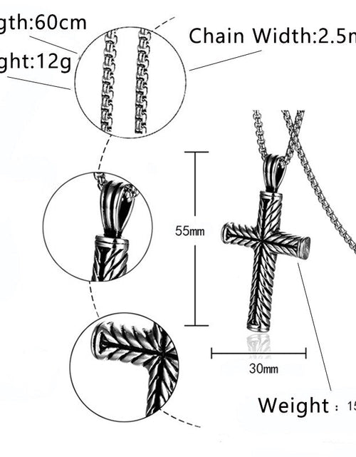 Load image into Gallery viewer, Vintage Cross Pendant Stainless Steel Necklace #ns23 _mkpt by Js House
