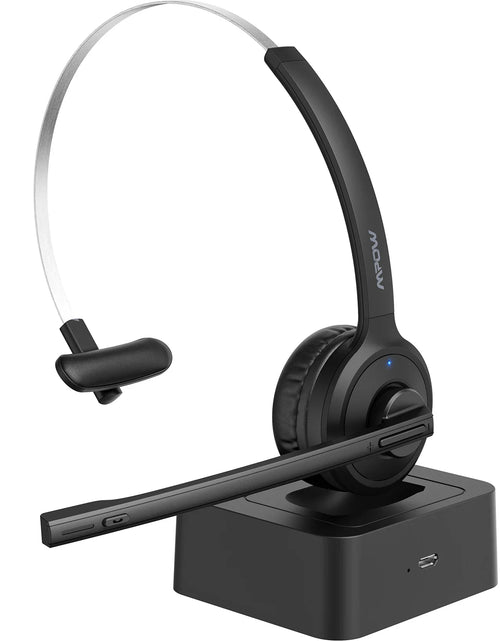 Load image into Gallery viewer, Mpow M5 Pro Bluetooth 5.0 Headphones with Mic Charging Base Wireless Headset for PC Laptop Call Center Office 18H Talking Time
