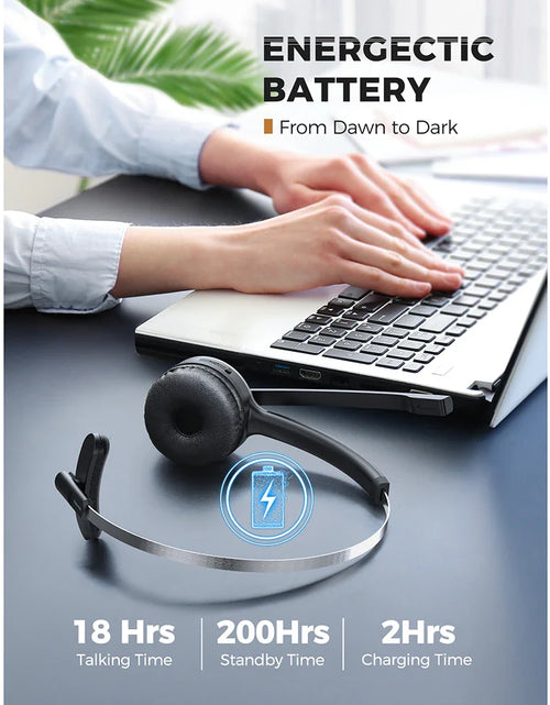 Load image into Gallery viewer, 1/2 pack Mpow M5 Bluetooth V5.0 Headset Wireless Truck Driver Headphones Hands-free Call Headset with Mic for Call Center Office

