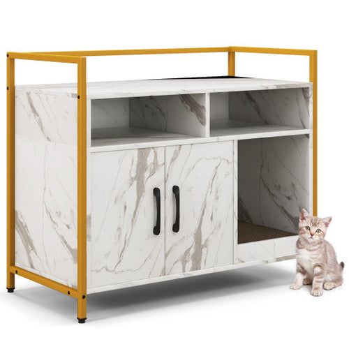 Load image into Gallery viewer, Hidden Cat Washroom with Double Doors and Scratch Cardboard-White
