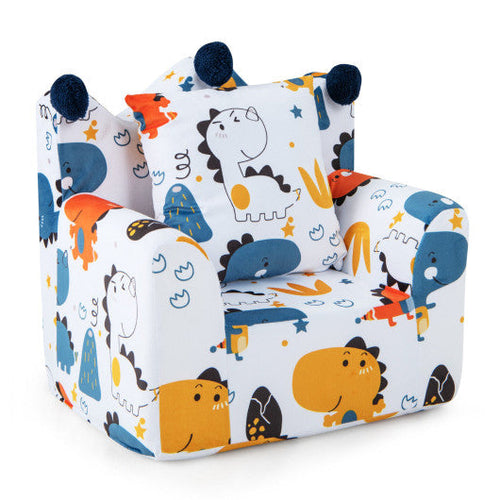 Load image into Gallery viewer, High-density Padding Kids Sofa with Armrest and Extra Pilow-Blue
