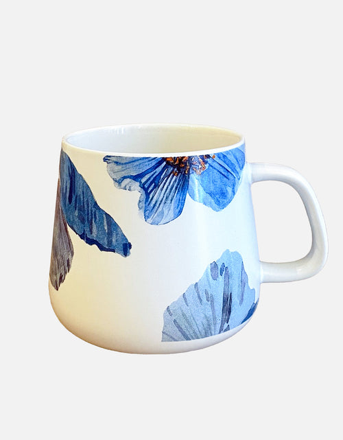 Load image into Gallery viewer, Porcelain Mug:  Himalayan Blue Poppies by India &amp; Purry
