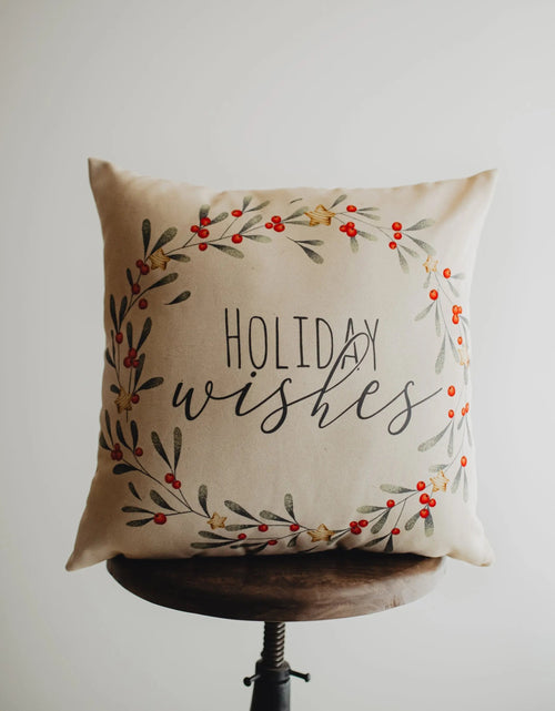 Load image into Gallery viewer, Holiday Wishes Throw Pillow Cover | Gift Ideas | Christmas Home Decor | Christmas Throw Pillows | Luxury Home Decor | Farmhouse Decor by UniikPillows
