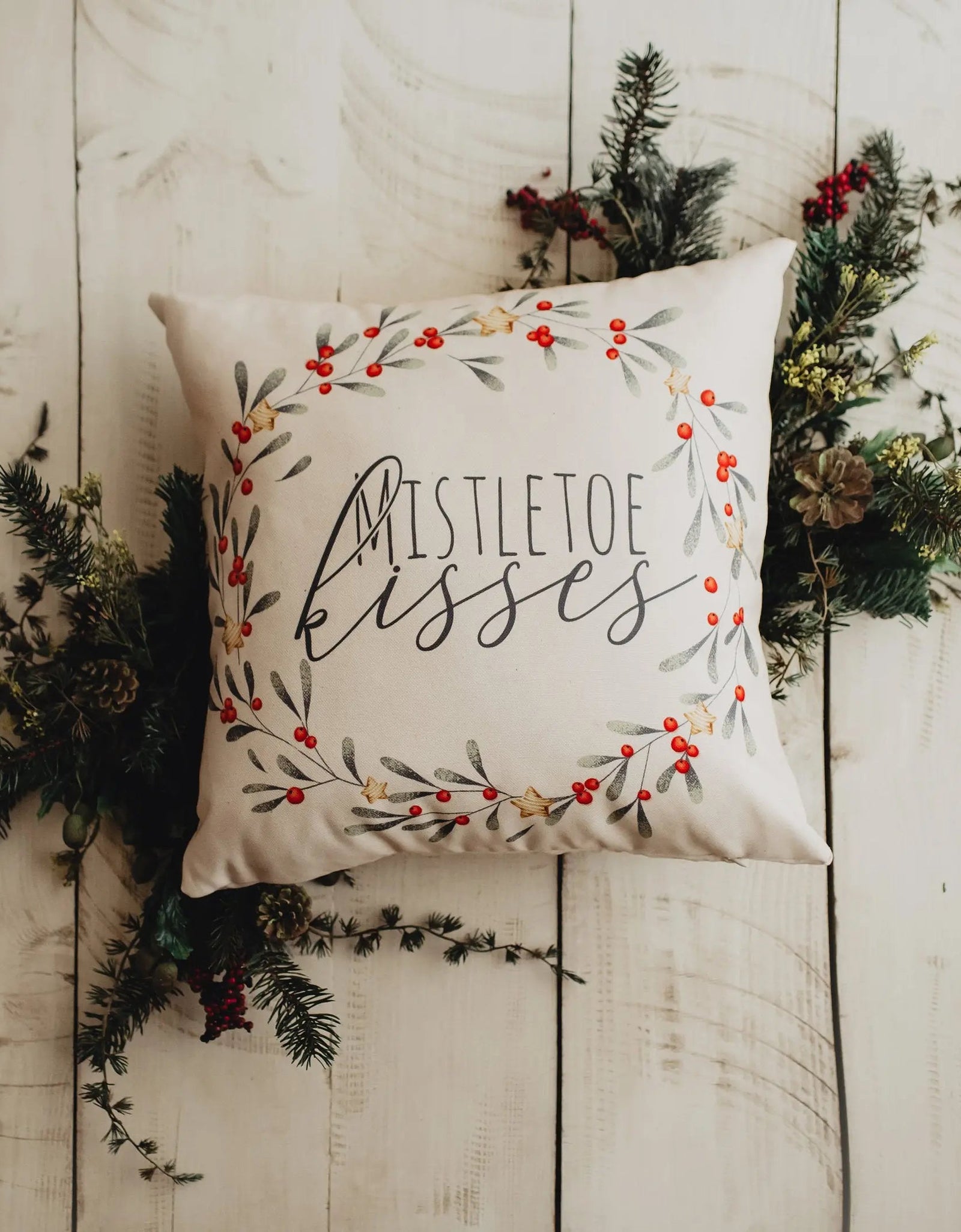 Holiday Wishes Throw Pillow Cover | Gift Ideas | Christmas Home Decor | Christmas Throw Pillows | Luxury Home Decor | Farmhouse Decor by UniikPillows