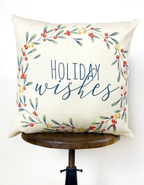 Load image into Gallery viewer, Holiday Wishes Throw Pillow Cover | Gift Ideas | Christmas Home Decor | Christmas Throw Pillows | Luxury Home Decor | Farmhouse Decor by UniikPillows
