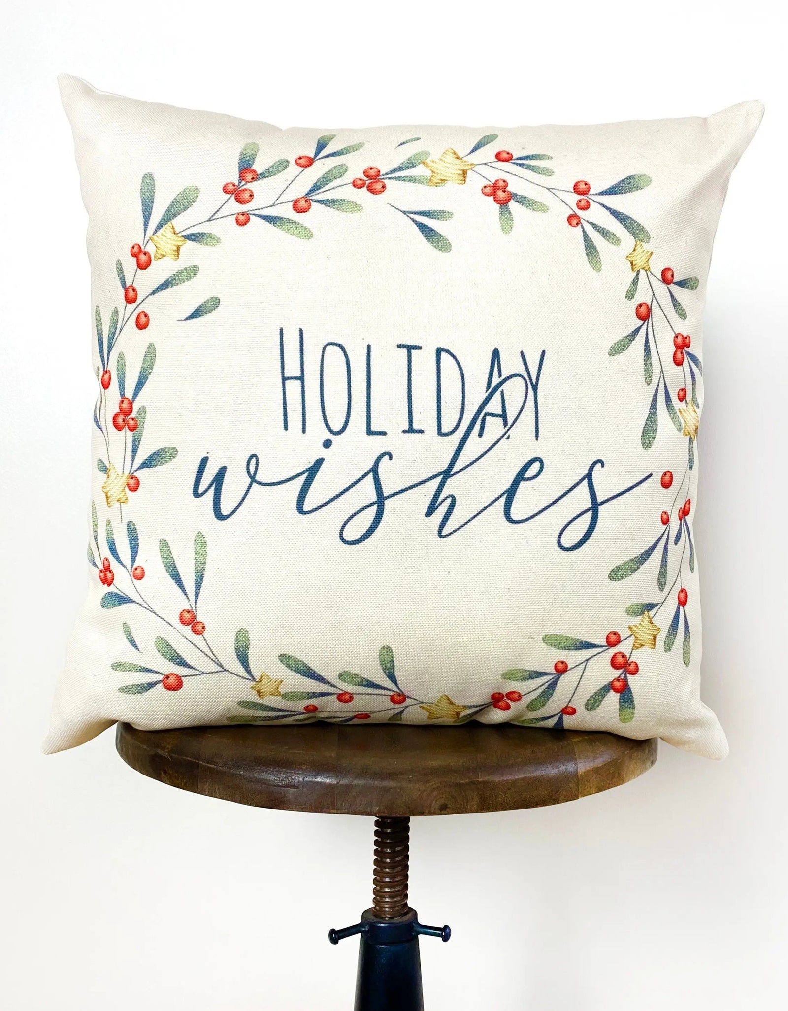 Holiday Wishes Throw Pillow Cover | Gift Ideas | Christmas Home Decor | Christmas Throw Pillows | Luxury Home Decor | Farmhouse Decor by UniikPillows