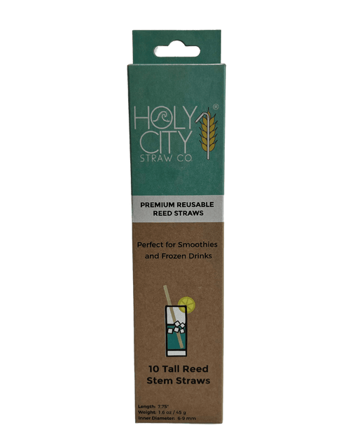 Load image into Gallery viewer, 7.9" Jumbo Reed Stem Drinking Straws | Inner pack | 20 x 10ct. Boxes by Holy City Straw Company
