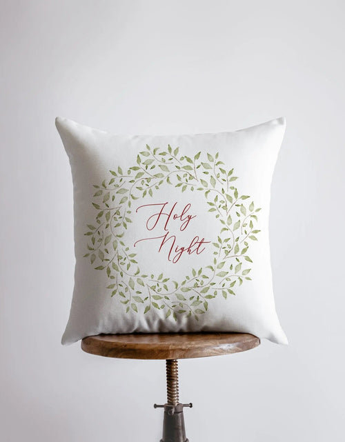 Load image into Gallery viewer, Holy Night Leaf Wreath | Throw Pillow | Christmas Pillow | Home Decor | Christmas  | Christmas tree | Christmas Gifts | Room Decor by UniikPillows
