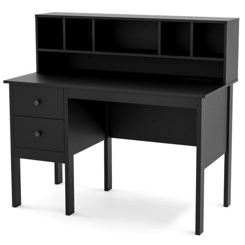 Load image into Gallery viewer, 48 Inch Computer Desk with Drawers Power Outlets-Black
