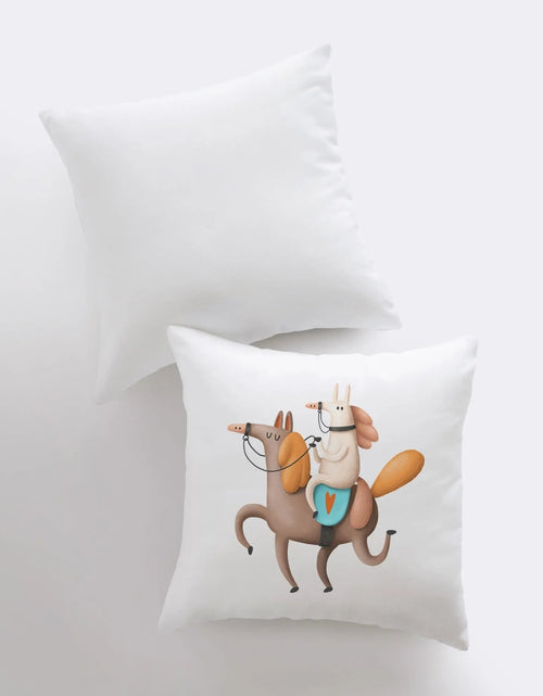 Load image into Gallery viewer, Horse Riding Horse Pillow | Throw Pillow | Horse Lover | Animal Lover Gift | Tiny House Decor | Cowgirl Pillow | Horse Pillow Pet by UniikPillows
