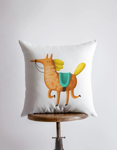 Load image into Gallery viewer, Horse Running Pillow | Throw Pillow | Horse Lover | Animal Lover Gift | Tiny House Decor | Cowgirl Pillow | Horse Pillow Pet by UniikPillows

