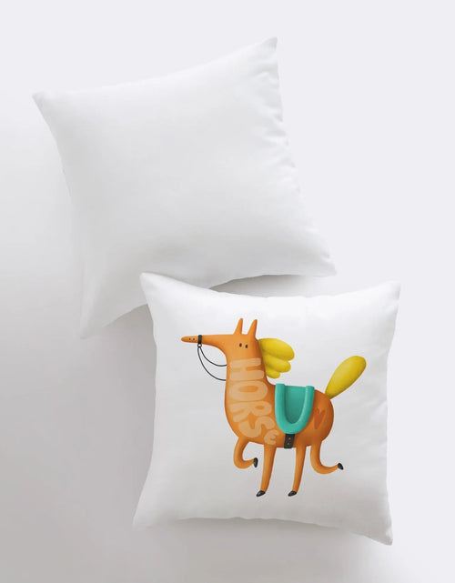 Load image into Gallery viewer, Horse Running Pillow | Throw Pillow | Horse Lover | Animal Lover Gift | Tiny House Decor | Cowgirl Pillow | Horse Pillow Pet by UniikPillows
