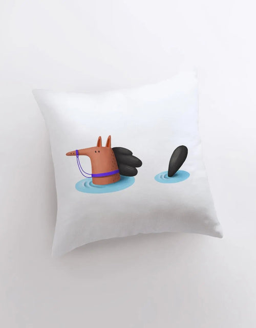 Load image into Gallery viewer, Horse Swimming Pillow | Throw Pillow | Horse Lover | Animal Lover Gift | Tiny House Decor | Cowgirl Pillow | Horse Pillow Pet by UniikPillows
