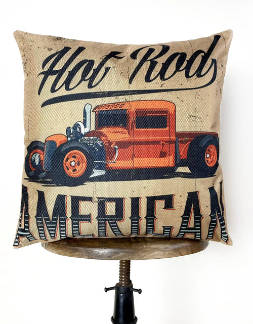 Load image into Gallery viewer, Hot Rod America | Pillow Cover |  Throw Pillow | Pillow | Dad Gift | Classic Car | Gift Ideas | Pillow | Hot Rod | Room Décor by UniikPillows

