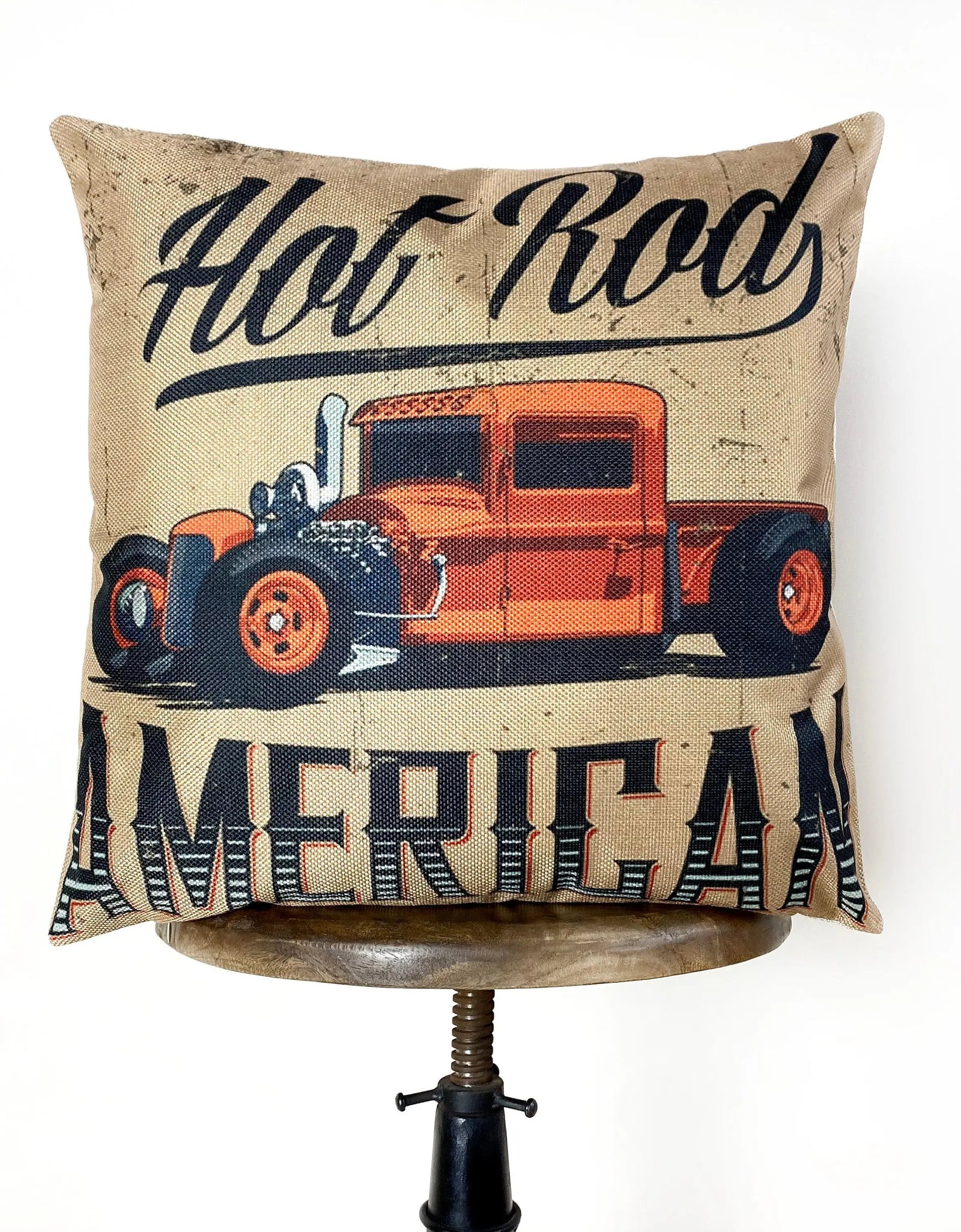 Hot Rod America | Pillow Cover |  Throw Pillow | Pillow | Dad Gift | Classic Car | Gift Ideas | Pillow | Hot Rod | Room Décor by UniikPillows