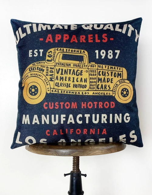 Load image into Gallery viewer, Hot Rod Roadster Yellow | Pillow Cover |  Throw Pillow | Pillow | Dad Gift | Classic Car | Gift Ideas | Pillow | Hot Rod | Room Décor by UniikPillows
