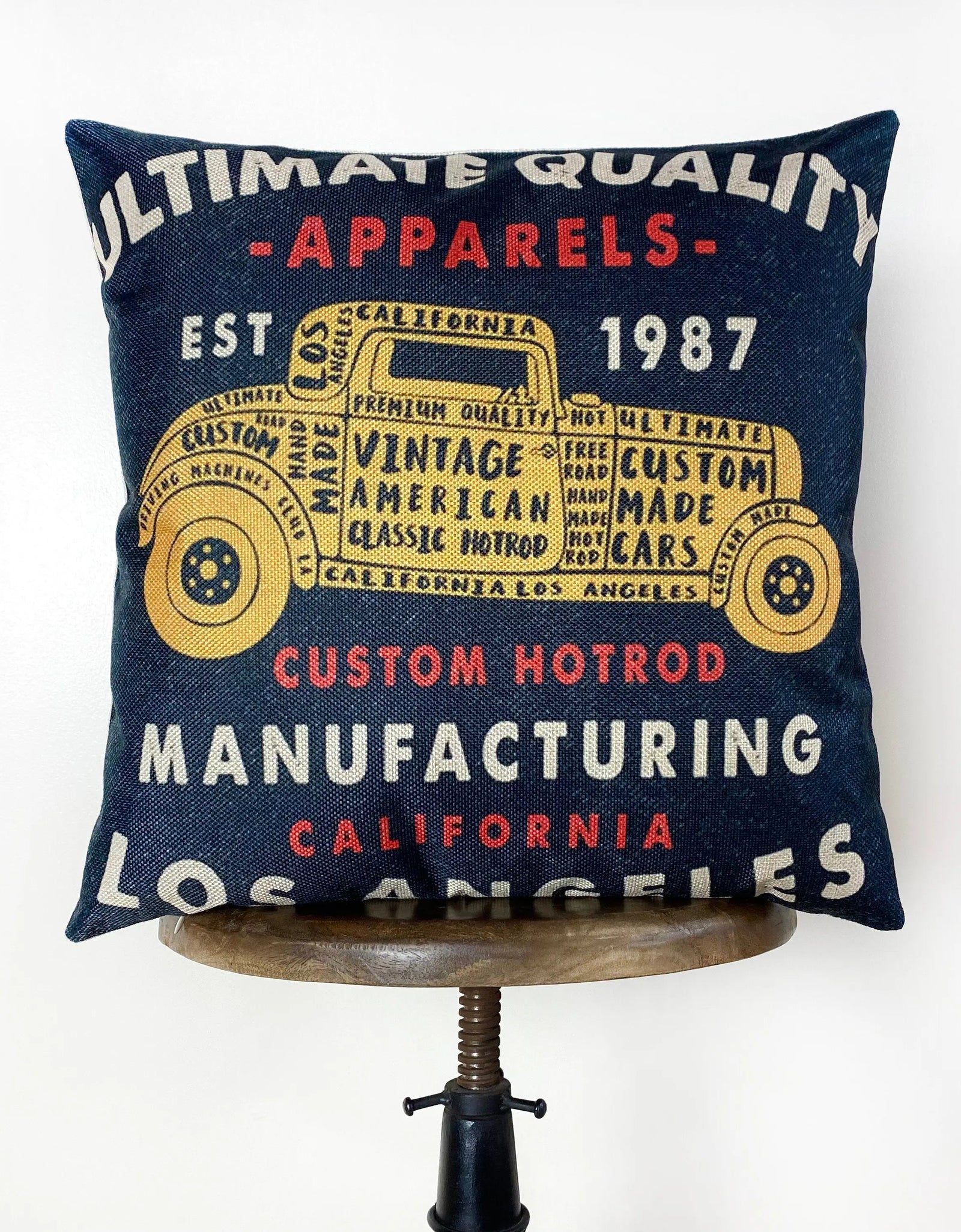Hot Rod Roadster Yellow | Pillow Cover |  Throw Pillow | Pillow | Dad Gift | Classic Car | Gift Ideas | Pillow | Hot Rod | Room Décor by UniikPillows