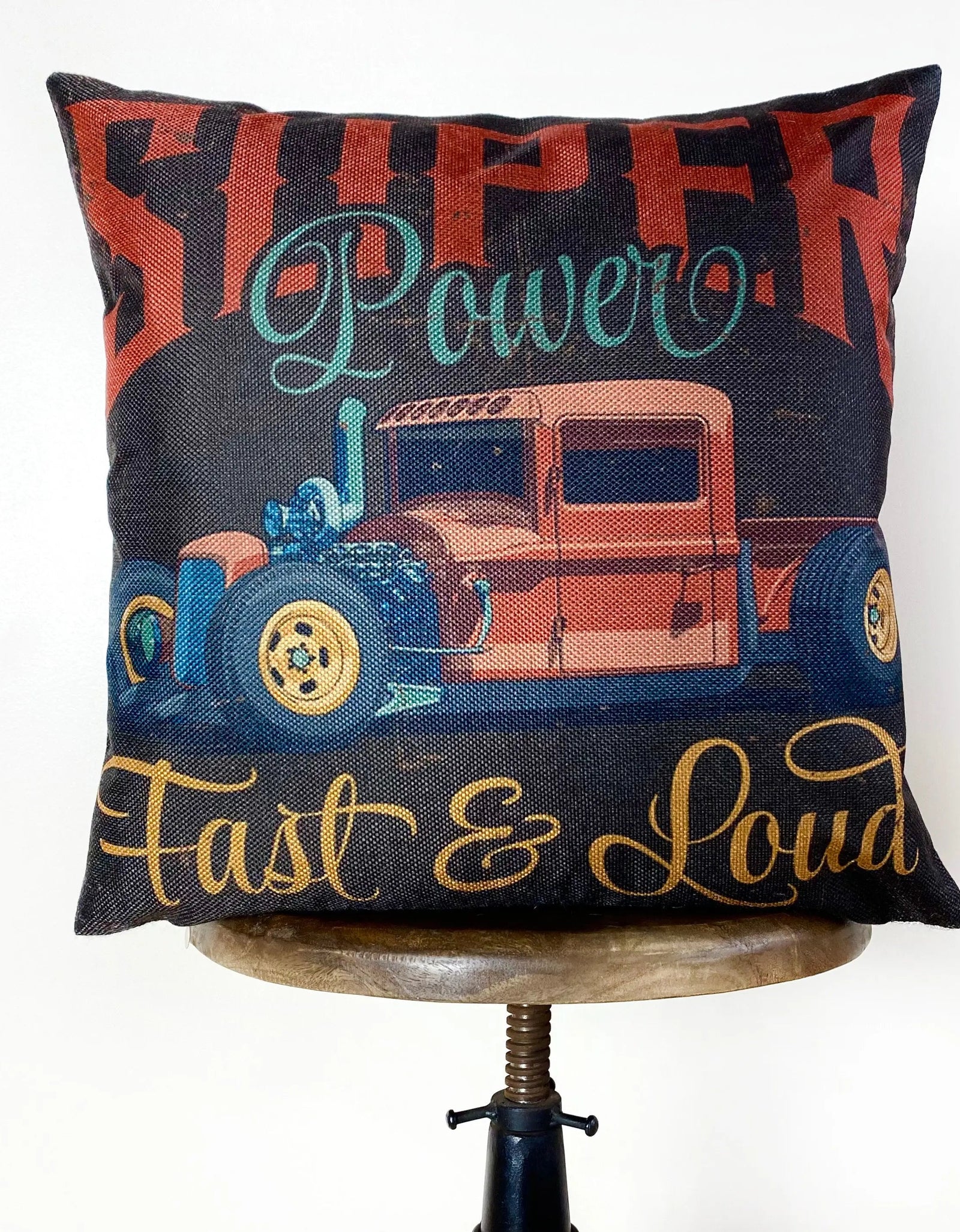 Hot Rod Super Power | Pillow Cover |  Throw Pillow | Pillow | Dad Gift | Classic Car | Gift Ideas | Pillow | Hot Rod | Room Décor by UniikPillows